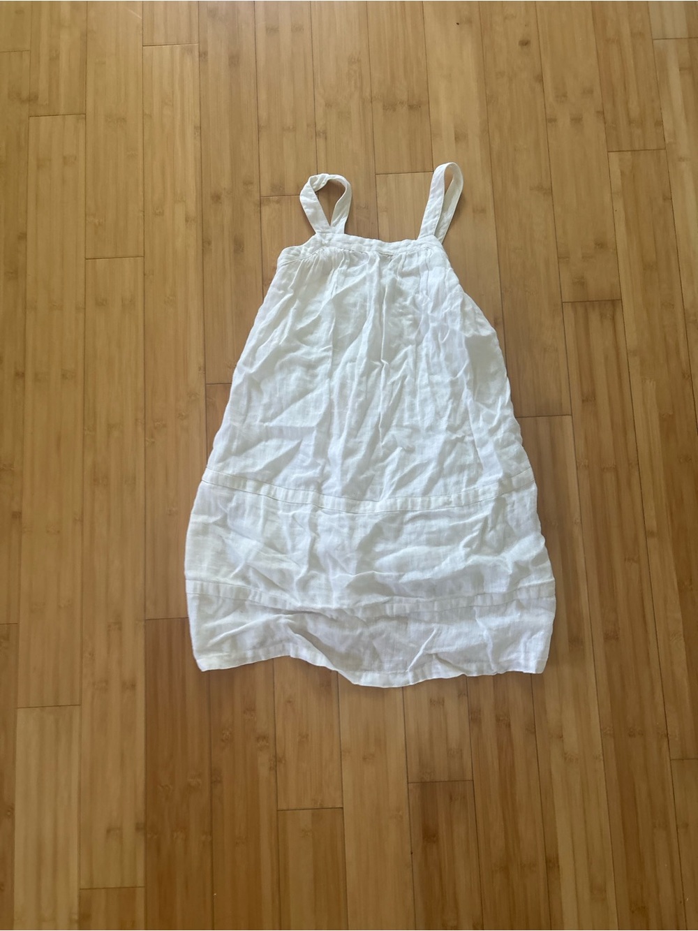 Zara White Linen Tie-Shoulder Dress